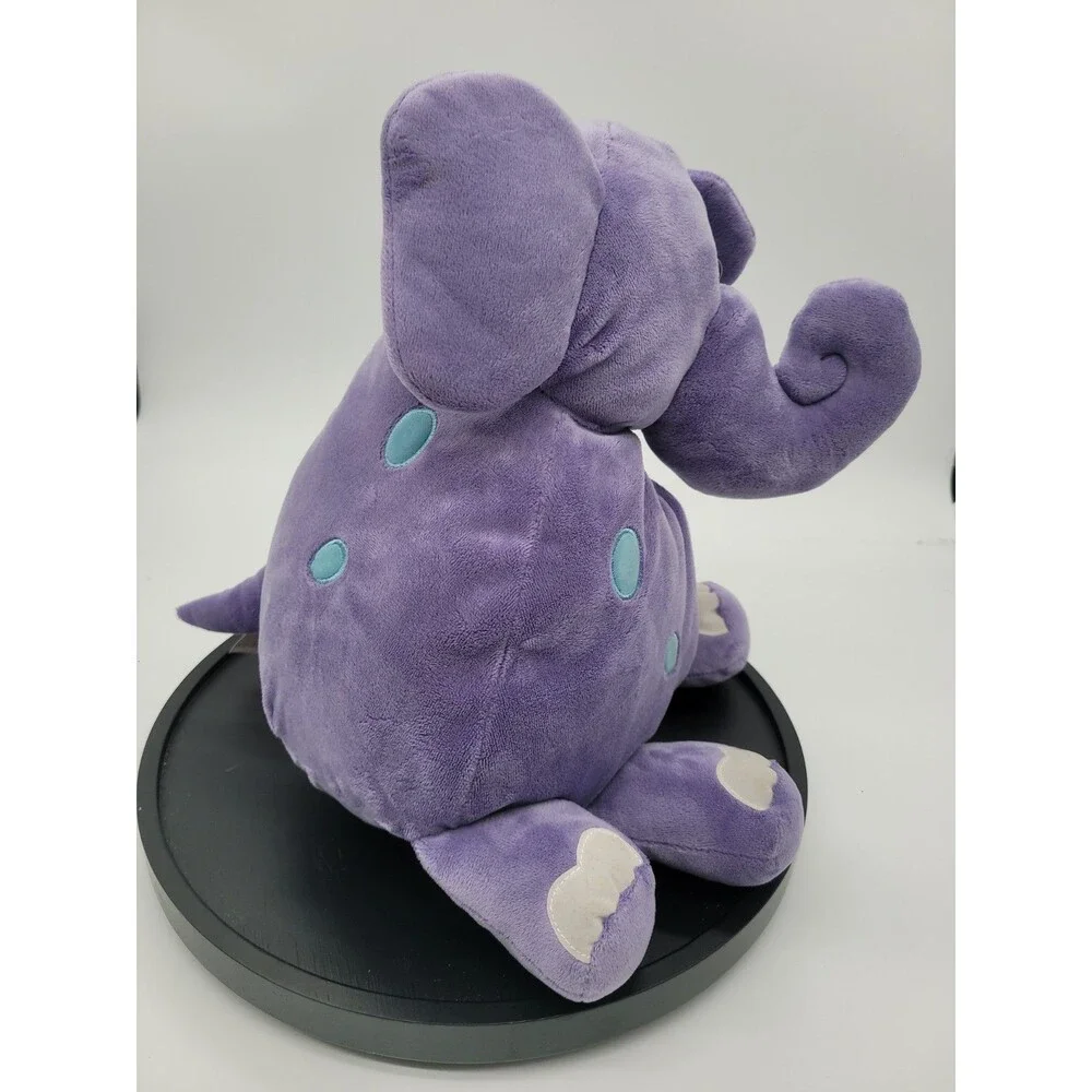 Animal Alley Toys R Us Plush Fat  Purple Elephant Round Pillow Blue Spots 12